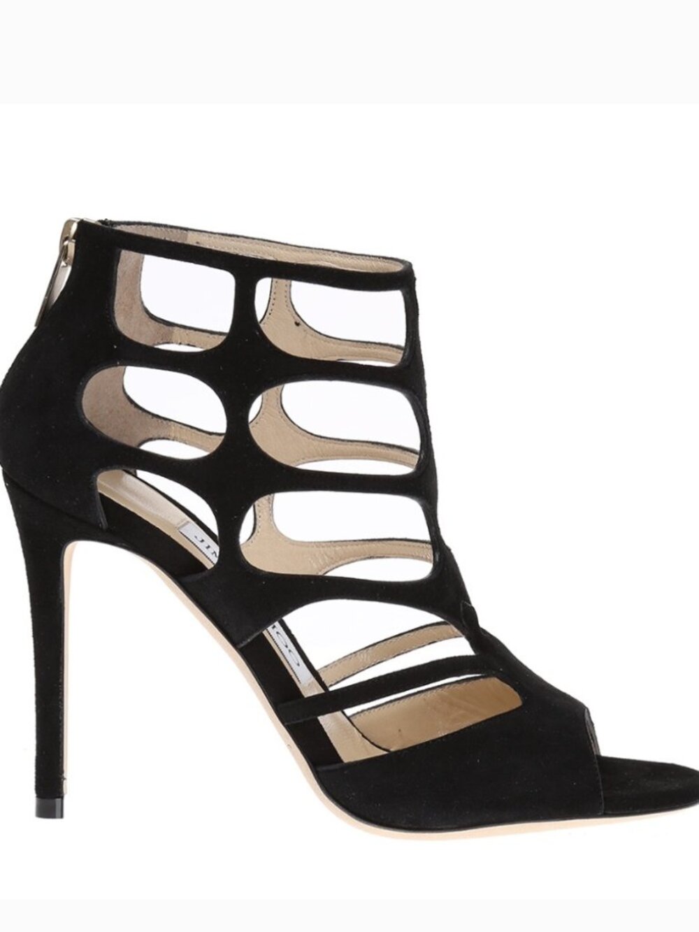 Jimmy Choo Ren 100 Black Suede Sandals, SZ 38.5